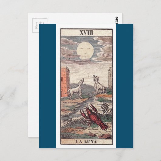 La luna tarot card briefkaart (Voorkant / Achterkant)