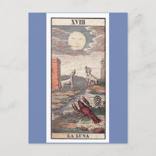 La luna tarot card briefkaart
