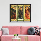 La lune et les étoiles door Alphonse Mucha Canvas Afdruk (Insitu (Woonkamer))