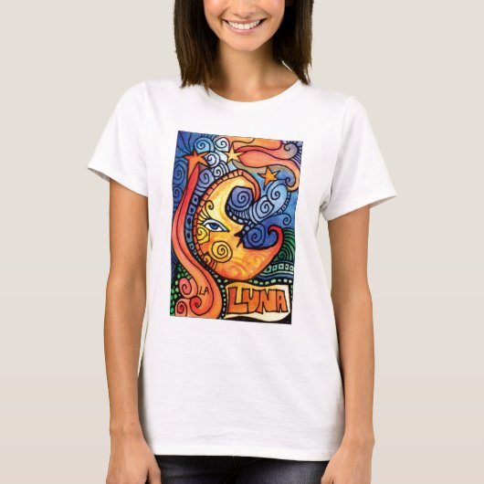 La Lune/het Moon Loteria-kaartontwerp T-shirt (Voorkant)