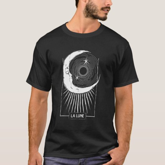 La Lune the Moon Tarot Kaarten Mannen Vrouwen T-shirt (Voorkant)