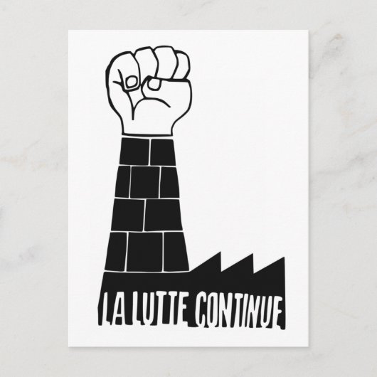 La lutte gaat verder briefkaart (Voorkant)