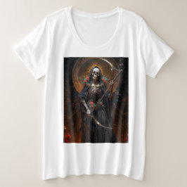 La Luz en la Oscuridad Santa Muerte Grote Maat T-shirt