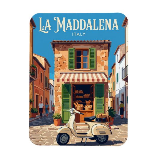 La Maddalena Town Italië Magneet (Verticaal)