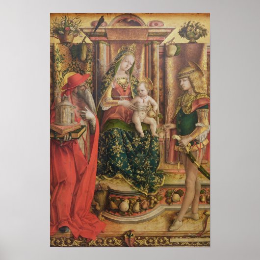 La Madonna della Rondine, na 1490 Poster (Voorkant)