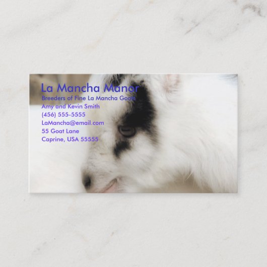 La Mancha Manor Visitekaartje (Voorkant)