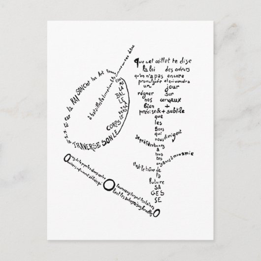 La Mandoline, l'oeillet et le bambou, Apollinaire Briefkaart (Voorkant)