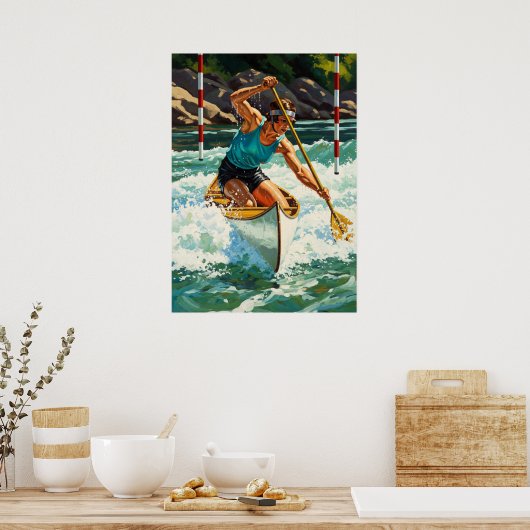 LA MANEUVER DU CANOË (De kanotocht) Poster (Keuken)