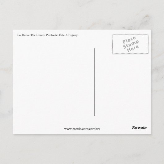 La Mano Punta zwart-wit Briefkaart (Achterkant)