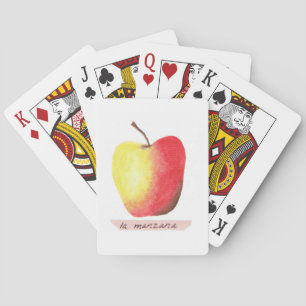 La manzana / De appel Spaans leren Pokerkaarten