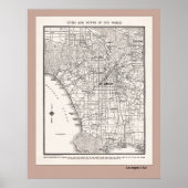 LA Map uit 1925 Poster (Voorkant)