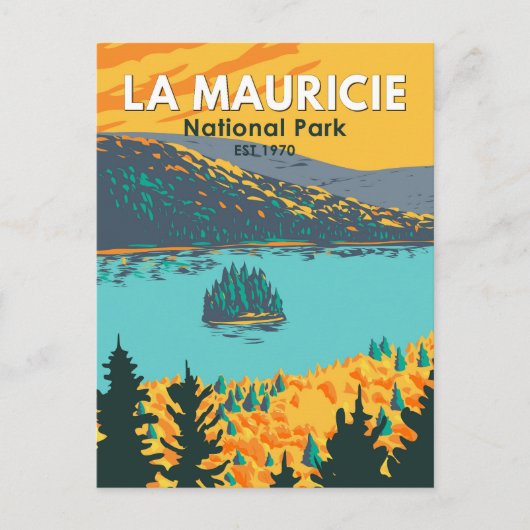 La Mauricie National Park Travel Art  Briefkaart (Voorkant)