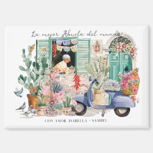 La Mejor Abuela del Mundo | Personalized Magneet (Voorkant)
