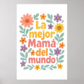 La Mejor Mamá Del Mundo Floral Art Print (Voorkant)