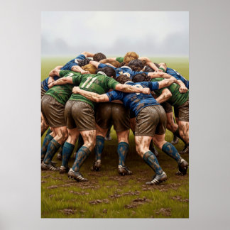 LA MÊLÉE AU RUGBY (De rugbyscrum) Poster