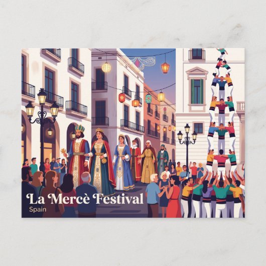 La Mercè Festival Barcelona Spanje Briefkaart (Voorkant)