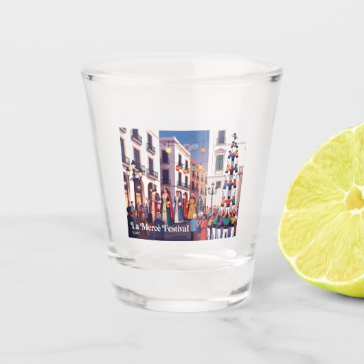 La Mercè Festival Barcelona Spanje Shot Glas (Voorkant)