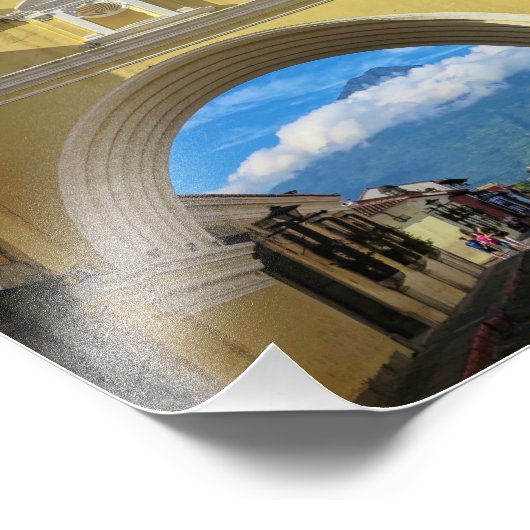 La Merced Arch met vulkaan Foto Afdruk (Hoek)