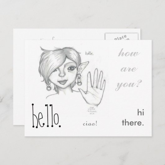 La Mia Amica. Briefkaart (Voorkant / Achterkant)