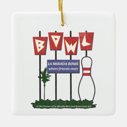 La Mirada Bowl  distressed retro Keramisch Ornament (Voorkant)