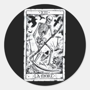 La Mort Tarot Card Ronde Sticker