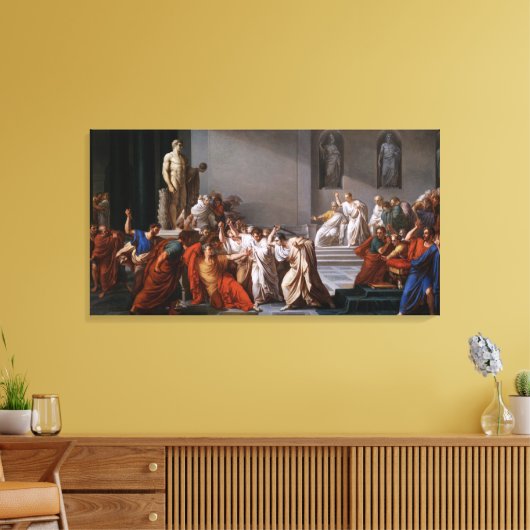 La morte di Cesare door Vincenzo Camuccini Canvas Afdruk (Insitu (Woonkamer))