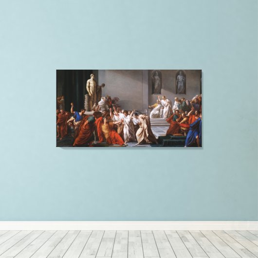 La morte di Cesare door Vincenzo Camuccini Canvas Afdruk (Insitu (Houten vloer))