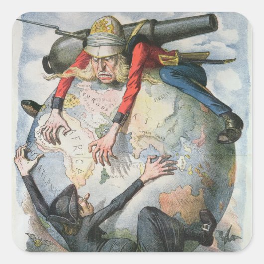 La Mosca Roja Vierkante Sticker (Voorkant)