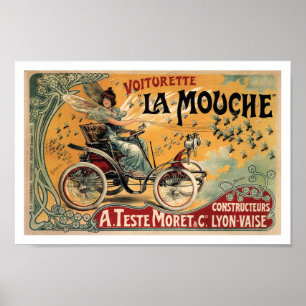 La Mouche, Automobile, Adverteren, Art Nouveau Poster