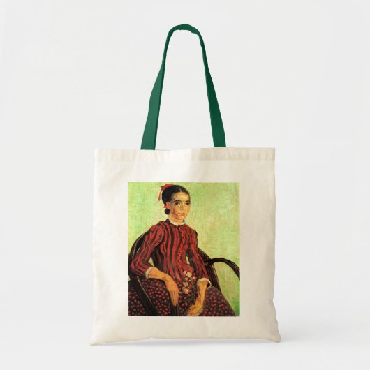 La Mousme, Zittend door Vincent van Gogh Boodschap Tote Bag (Voorkant)