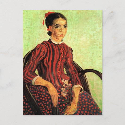 La Mousme, zittend door Vincent van Gogh Briefkaart (Voorkant)