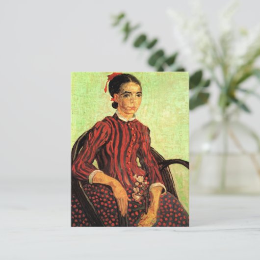 La Mousme, zittend door Vincent van Gogh Briefkaart (Staand voorkant)