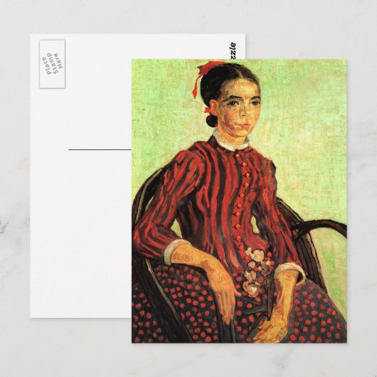 La Mousme, zittend door Vincent van Gogh Briefkaart (Voorkant / Achterkant)