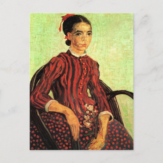 La Mousme, zittend door Vincent van Gogh Briefkaart (Voorkant)