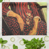 La Mousme, zittend door Vincent van Gogh Theedoek (Gevouwen)