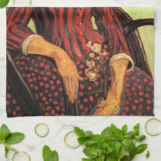 La Mousme, zittend door Vincent van Gogh Theedoek (Gevouwen)