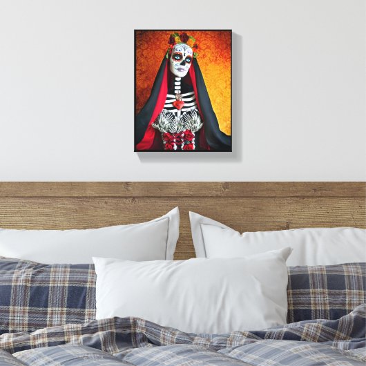 La Muerte omwikkeld doek Canvas Afdruk (Insitu (Slaapkamer))