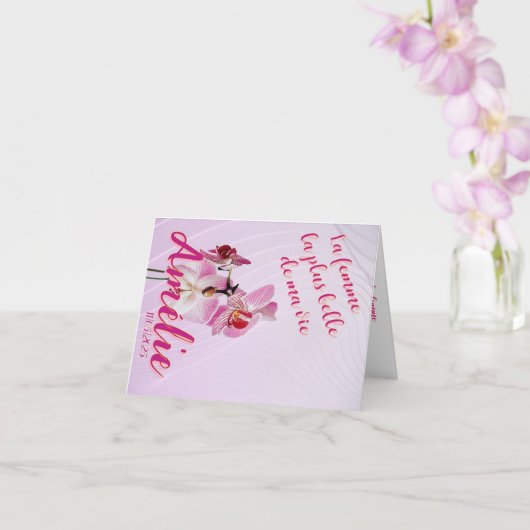 La mujer más bella de mi vida tarjeta editable kaart (Orchidee)
