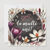 La Mulți Ani Floral Wenskaart Aangepast bericht Feestdagenkaart (Voorkant)