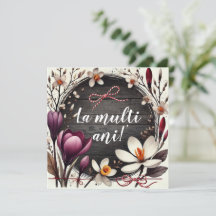 La Mulți Ani Floral Wenskaart Aangepast bericht