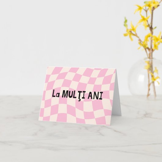 La mulţi ani, Roemeense verjaardag Kaart (Gele Bloem)