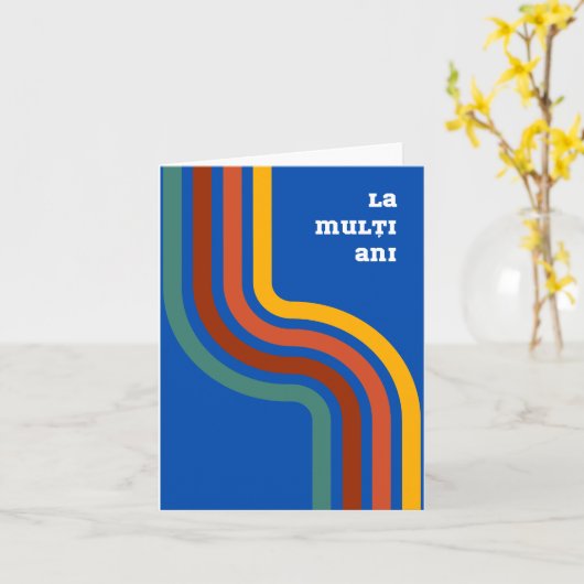 La mulţi ani, Roemeense verjaardag Kaart (Gele Bloem)