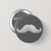 La Mustache (Donker) Ronde Button 5,7 Cm (Voorkant /achterkant)