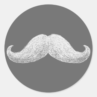 La Mustache (Donker) Ronde Sticker