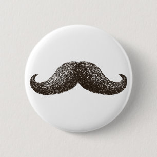 La Mustache (Licht) Ronde Button 5,7 Cm