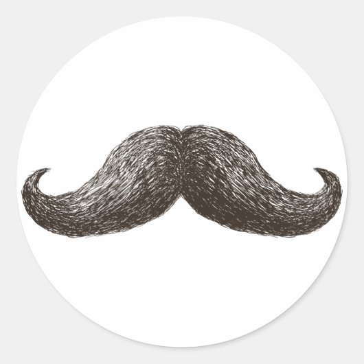 La Mustache (Light) Ronde Sticker (Voorkant)