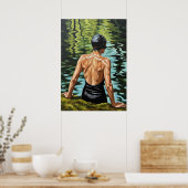 LA NAGEUSE DE LA RIVIÈRE (De rivierzwemmer) - Ori Poster (Keuken)