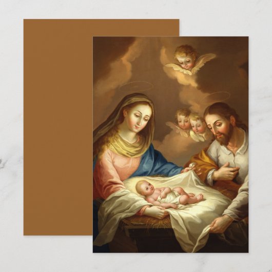 "La Natividad" aangepaste uitnodigingen (Voorkant / Achterkant)