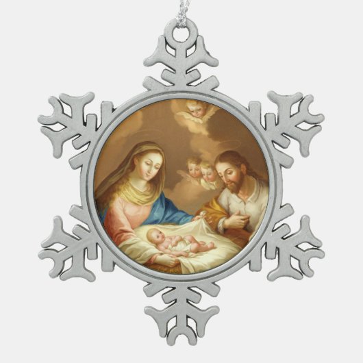 La Natividad Tin Sneeuwvlok Ornament (Voorkant)