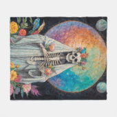 La Niña Blanca Santa Muerte Fleece Deken (Voorkant (Horizontaal))